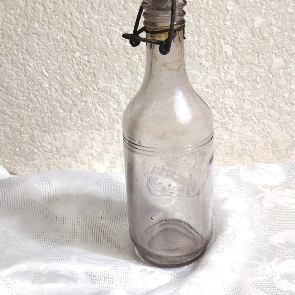 Vintage Bottle with Porcelain Stopper